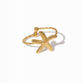 Anel Estrela do Mar Ajustável Aço Inoxidável