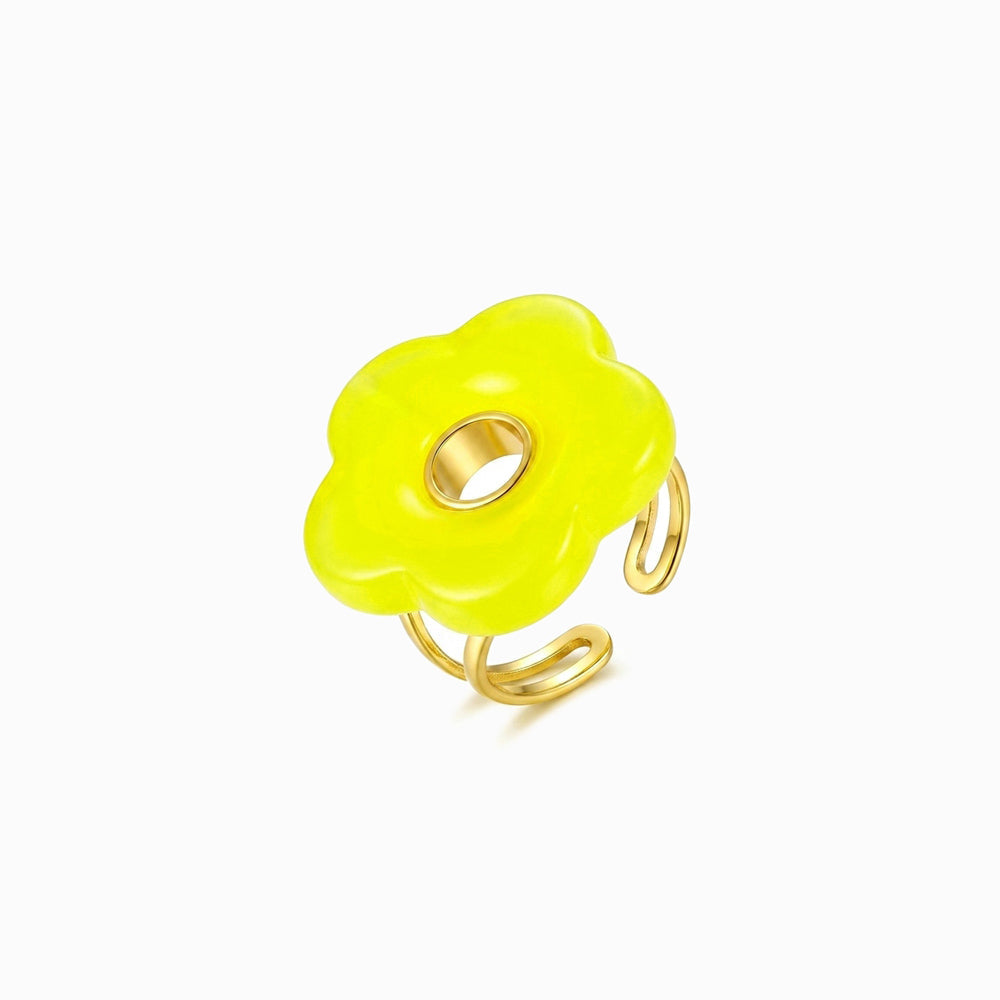 Anel Flor em Aço Inoxidável