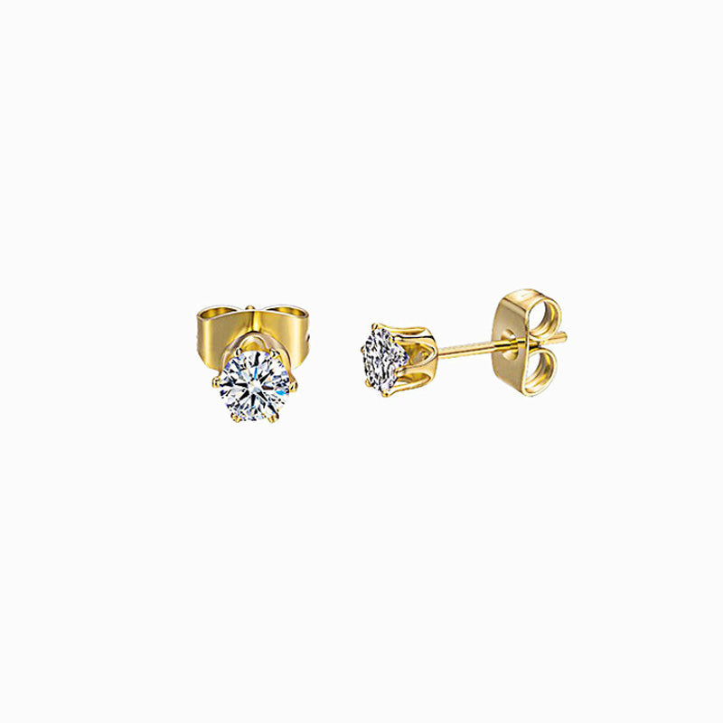 Pack 4un Brincos em Aço Inoxidável com Brilhantes 4mm
