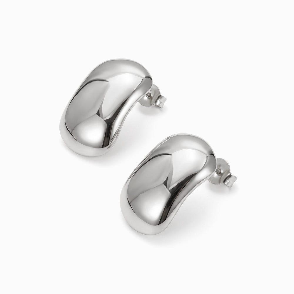 Brincos Geométricos em Aço Inoxidável 28x18mm