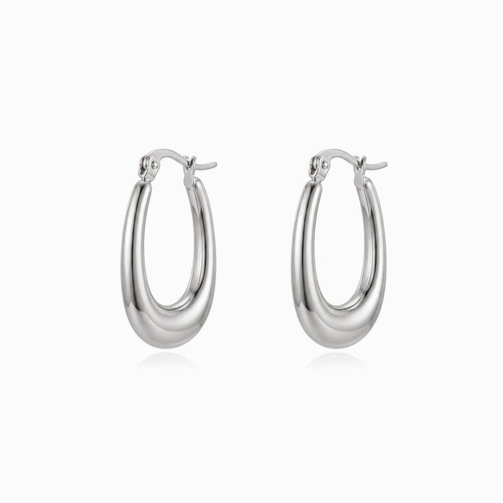 Brincos de Argola em Aço Inoxidável 29x18mm