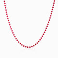 Colar com Cristal Vermelho em Aço Inoxidável