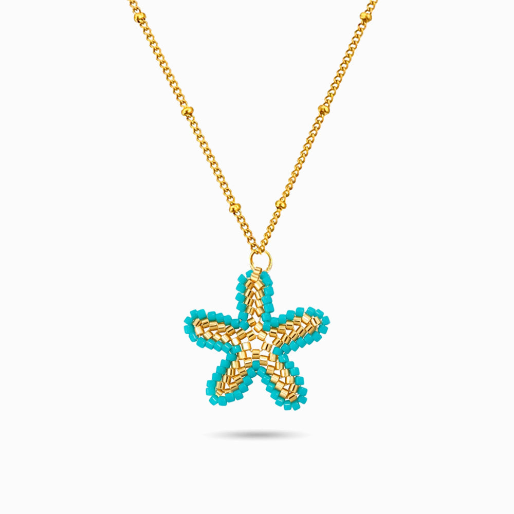 Colar Estrela do Mar Miyuki em Aço Inoxidável