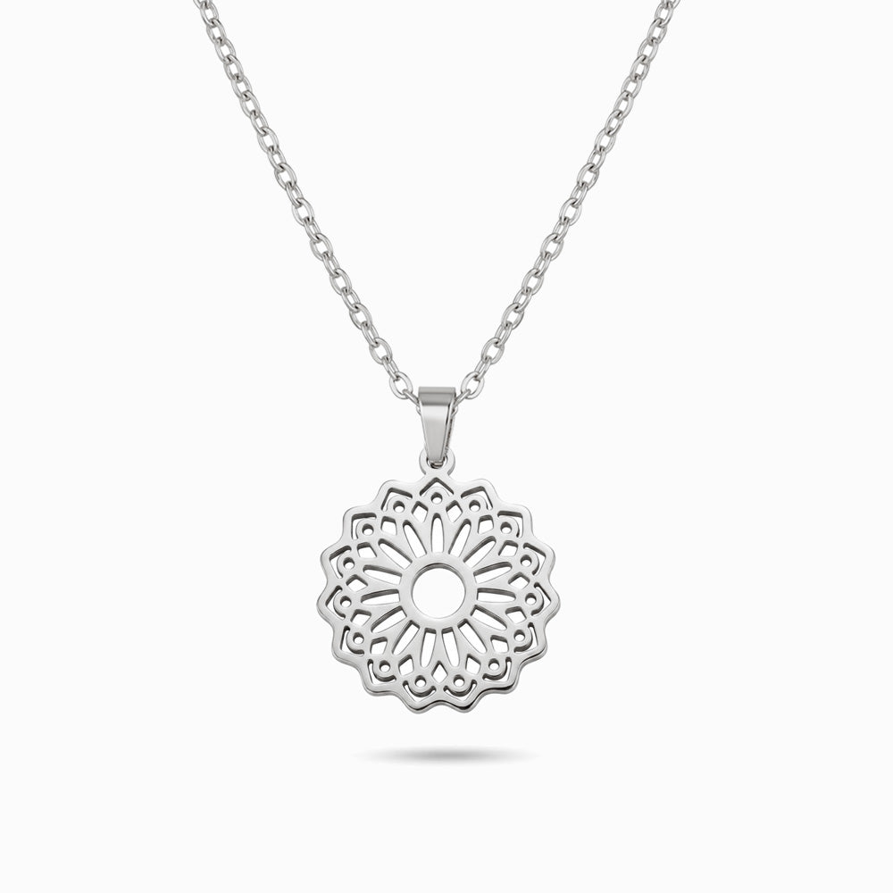 Colar Flor da Vida em Aço Inoxidável