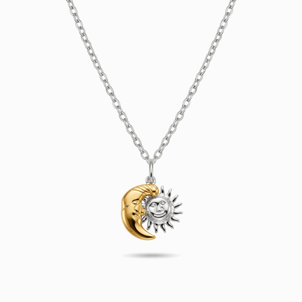 Colar Sol e Lua em Aço Inoxidável