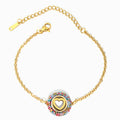 Pulseira com Coração em Aço Inoxidável