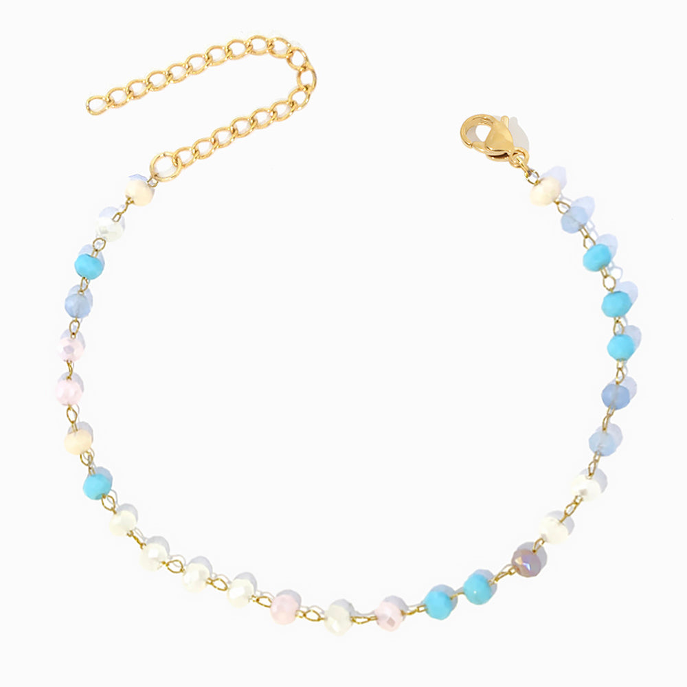 Pulseira com Cristal Mix em Aço Inoxidável