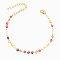 Pulseira de Pé com Cristal Mix em Aço Inoxidável