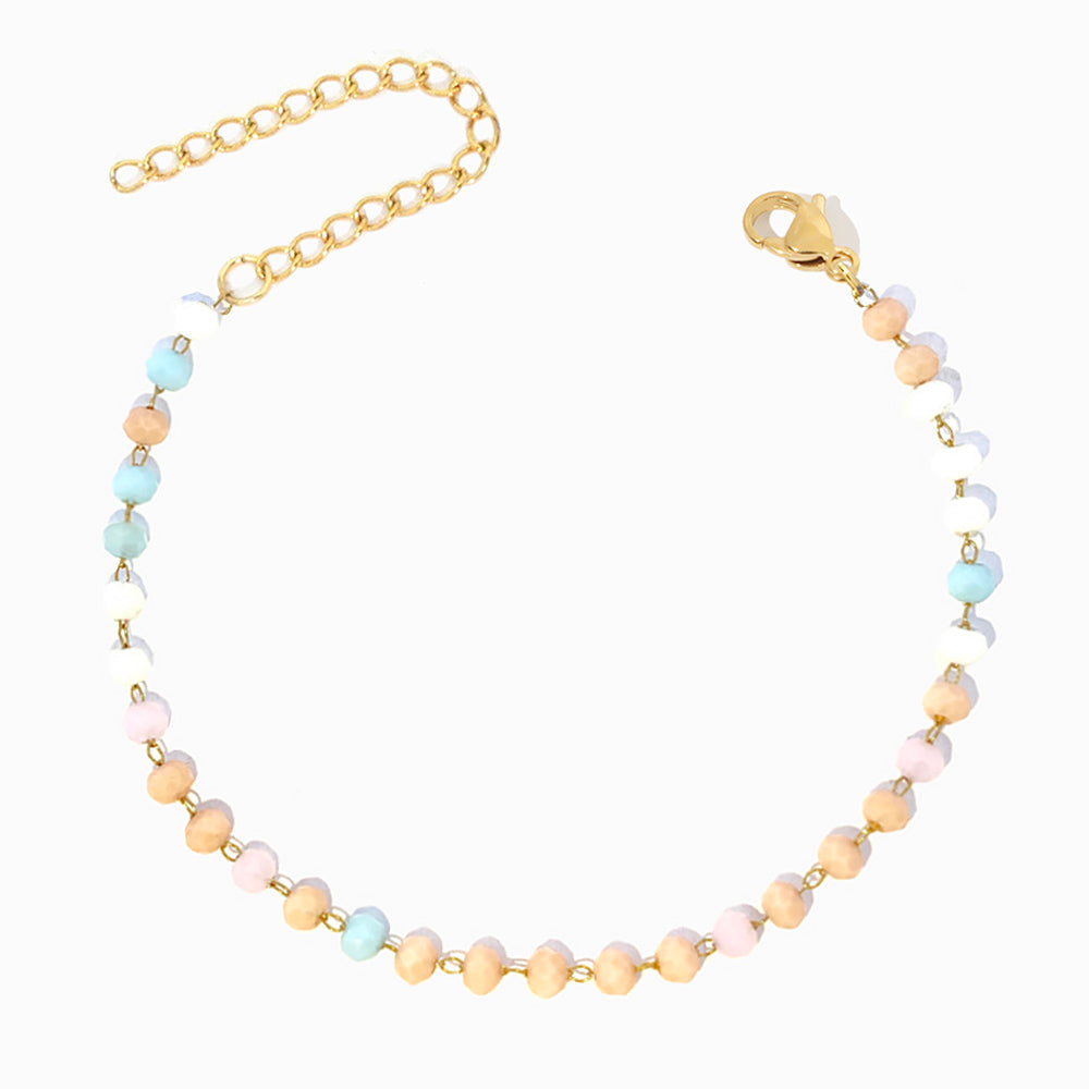 Pulseira com Cristal Mix em Aço Inoxidável