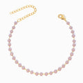Pulseira de Pé com Cristal Lavanda em Aço Inoxidável