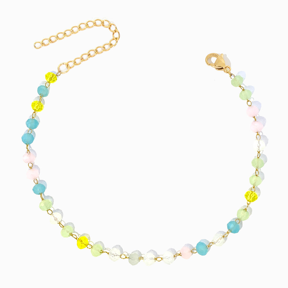 Pulseira com Cristal Mix em Aço Inoxidável
