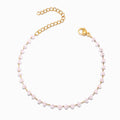 Pulseira com Cristal Rosa em Aço Inoxidável