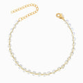 Pulseira de Pé com Cristal Transparente em Aço Inoxidável