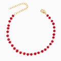 Pulseira com Cristal Vermelho em Aço Inoxidável