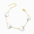 Pulseira com Pérolas Barrocas Coração - Aço Inoxidável