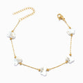 Pulseira com Pérolas Barrocas Borboleta - Aço Inoxidável