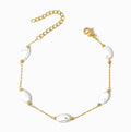 Pulseira com Pérolas Barrocas em Aço Inoxidável