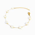 Pulseira com Pérolas Água Doce em Aço Inoxidável