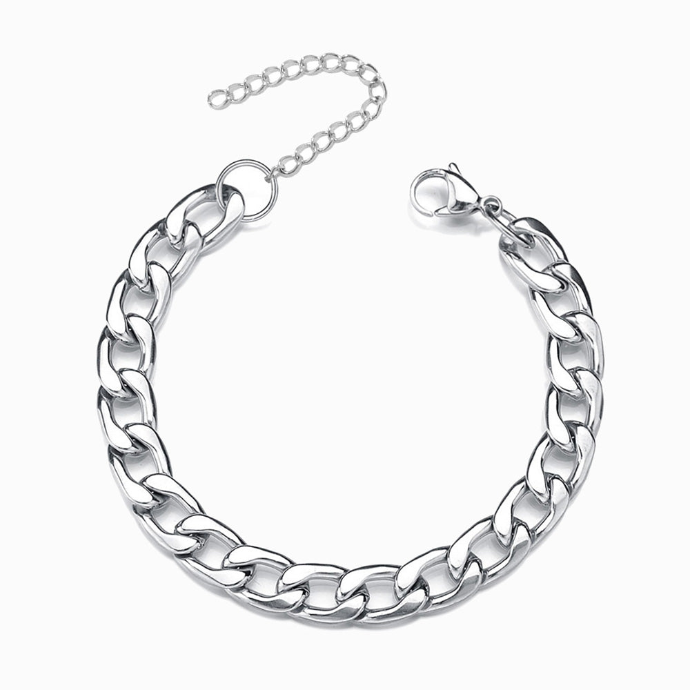 Pulseira Cubana Feminina 10mm em Aço Inoxidável