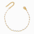 Pulseira de Pé com Pérolas em Aço Inoxidável