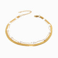 Pulseira de Pé Dupla em Aço Inoxidável 18+6cm