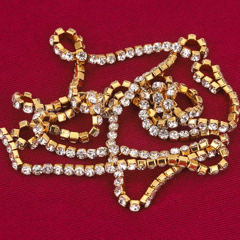 Pulseira de Pé com Brilhantes em Aço Inoxidável