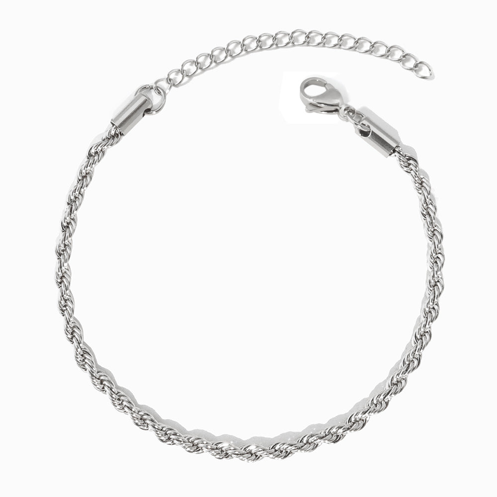 Pulseira Torcida 2mm em Aço Inoxidável