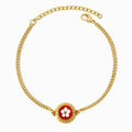 Pulseira com Rosas Portuguesas em Aço Inoxidável