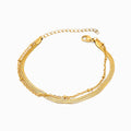 Pulseira Dupla Malha Snake 3mm em Aço Inoxidável