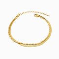 Pulseira Dupla Malha Snake em Aço Inoxidável