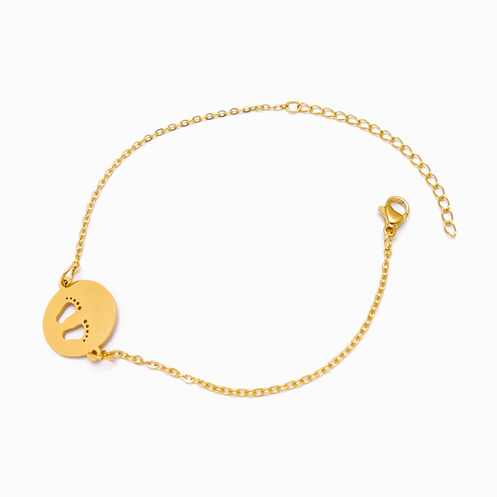 Pulseira Pegadas em Aço Inoxidável
