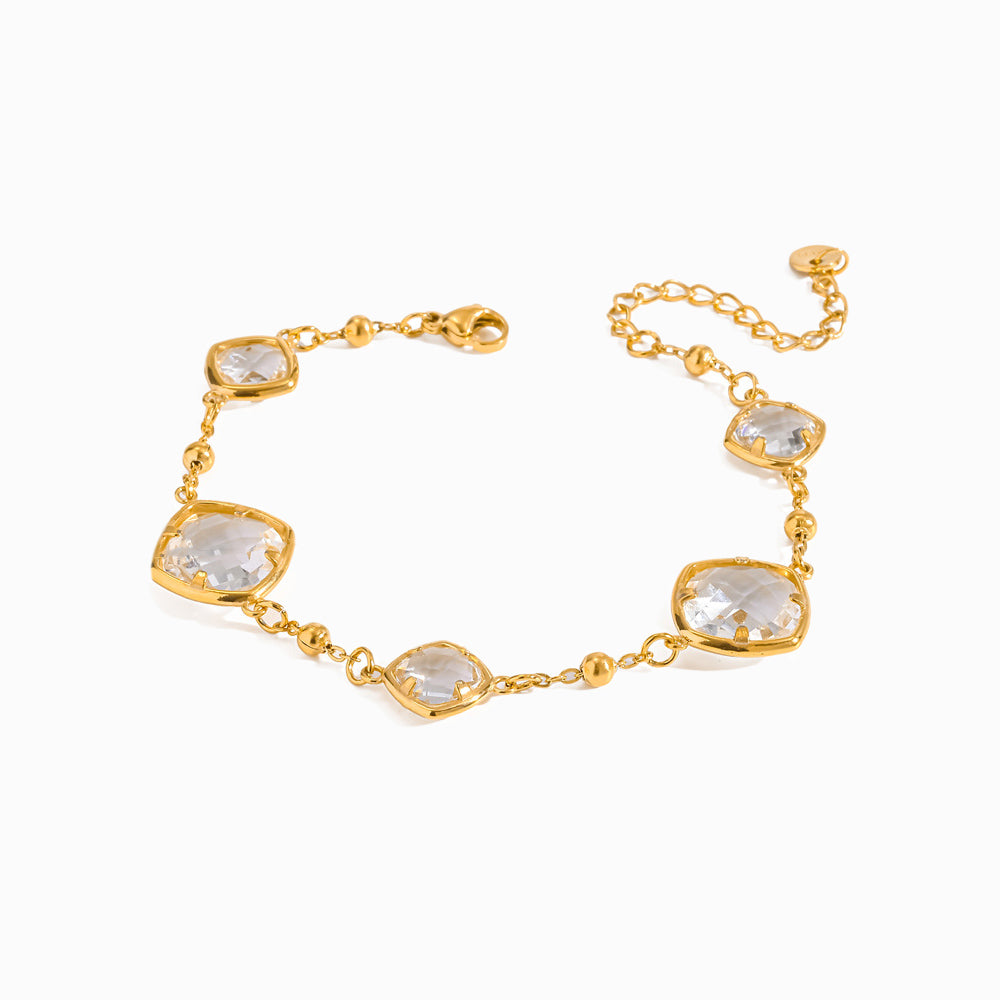 Pulseira com Zircónia em Aço Inoxidável