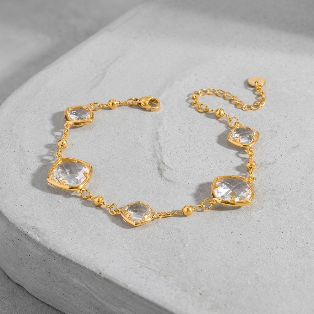 Pulseira com Zircónia em Aço Inoxidável