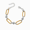 Pulseira de Corrente Bicolor em Aço Inoxidável