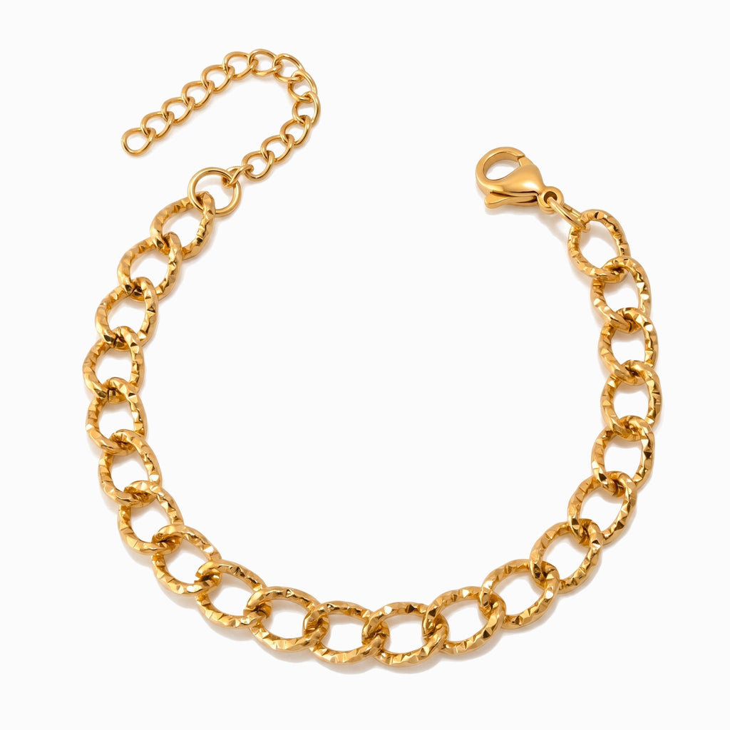 Pulseira de Corrente em Aço Inoxidável